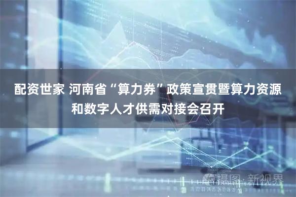 配资世家 河南省“算力券”政策宣贯暨算力资源和数字人才供需对接会召开