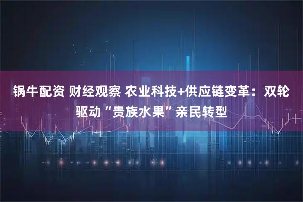 锅牛配资 财经观察 农业科技+供应链变革：双轮驱动“贵族水果”亲民转型