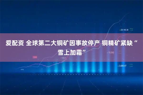 爱配资 全球第二大铜矿因事故停产 铜精矿紧缺“雪上加霜”